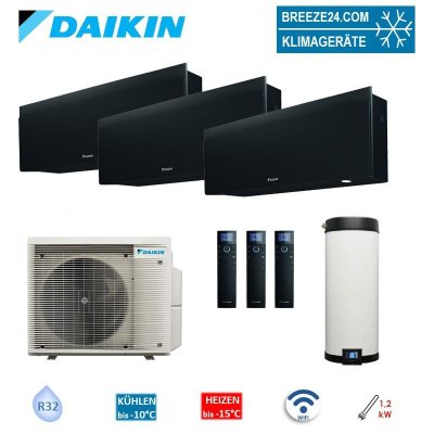 Daikin 4MWXM52A9 Multi+ Set 3 x Emura Wandgeräte WiFi FTXJ20AB  + Warmwassertank 120L EKHWET120BV3