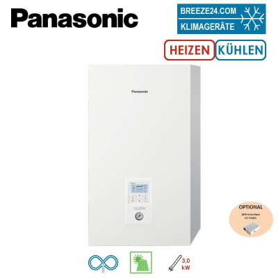 Panasonic Aquarea T-CAP Generation H WH-SQC09H3E8 Hydromodul Heizen + Kühlen mit Heizstab 3,0 kW