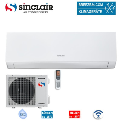 Sinclair Set Wandgerät MARVIN SIH-18BIMW + SOH-18BIM WiFi 5,3 kW weiss Raumgröße 50 - 55 m² | R32