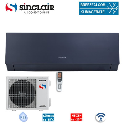 Sinclair Set Wandgerät MARVIN SIH-09BIMN + SOH-09BIM WiFi 2,7 kW navy Raumgröße 25 - 30 m² | R32