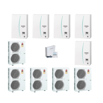 Mitsubishi Electric Wärmepumpen Kaskaden Set MZ 5.140 R 70kW PUZ-HWM140YHA +ERPX-YM9D + PAC-IF071B-E