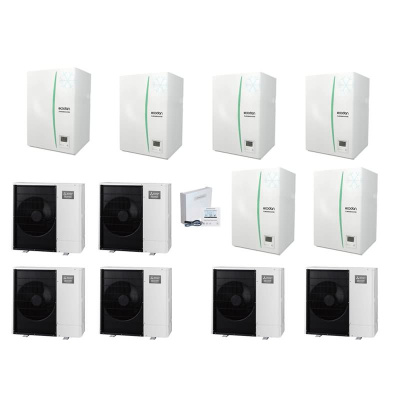 Mitsubishi Electric Wärmepumpen Kaskaden Set MP 6.60 R 36 kW PUZ-WM60VAA + ERPX-YM9D + PAC-IF071B-E