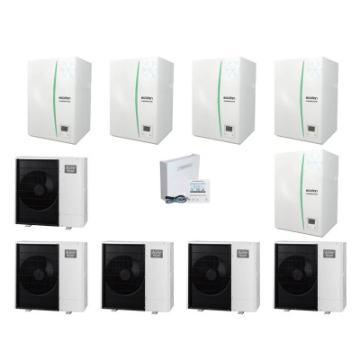 Mitsubishi Electric Wärmepumpen Kaskaden Set MP 5.85 R 42 kW PUZ-WM85YAA + ERPX-YM9D + PAC-IF071B-E
