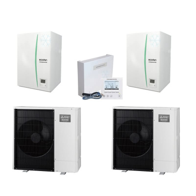 Mitsubishi Electric Wärmepumpen Kaskaden Set MP 2.112 R 22kW PUZ-WM112YAA + ERPX-YM9D + PAC-IF071B-E