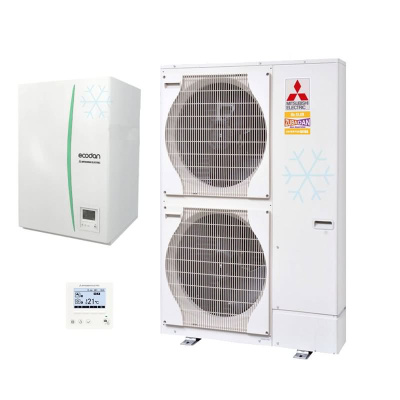 Mitsubishi Electric Zubadan Wärmepumpen Set 3.5 PUHZ-SHW230YK2A+ERSE-YM9ED mit Hydromodul 400V