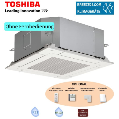 Toshiba RAV-HM561MUT-E + RBC-UM21PG(W)E 4-Wege-Deckenkassette Euro-Raster 5,0 kW Raumgröße 50-55 m²