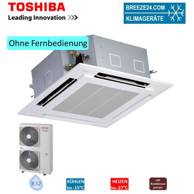 Toshiba Set RAV-HM1101UTP-E + Blende RBC-U31PGP(W)-E + RAV-GP1101AT-E 4-Wege-Deckenkassette 10,0 kW