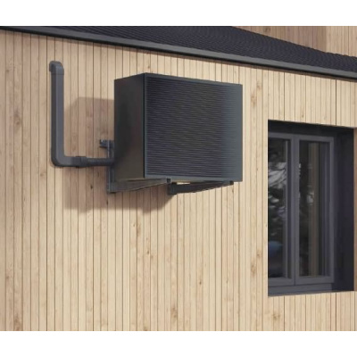 Wandkonsole in schwarz Länge 550 mm | bis 140 kg für Klimaanlagen und Wärmepumpen Außengeräte WK10