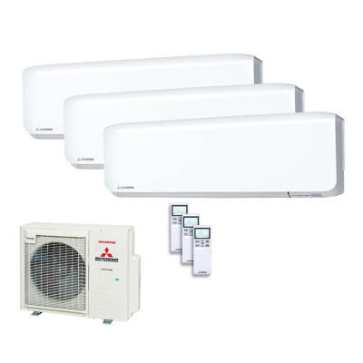 Mitsubishi Heavy Set 3 Wandgeräte 2 x SRK25ZS-WF + SRK50ZS-WF + SCM71ZS-W 2,5/2,5/5,0 kW WiFi | R32