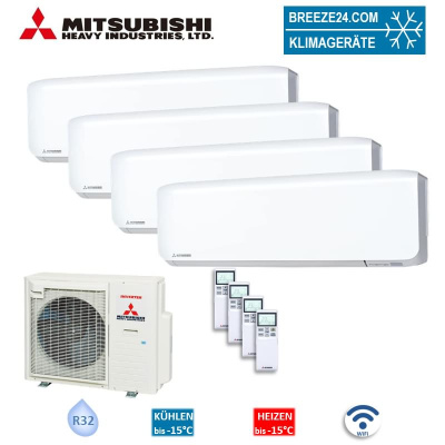 Mitsubishi Heavy Set 2 x SRK25ZS-WF + 2 x SRK35ZS-WF + SCM80ZS-W Klimaanlage 2,5/3,5kW WiF