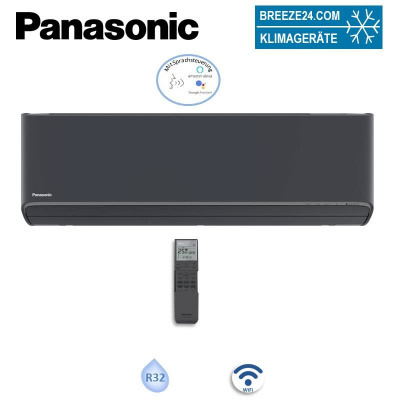 Panasonic CS-XZ25CKEW-H WiFi Wandgerät Etherea graphitgrau 2,5 kW für 1 Raum | 25 - 30 m² | R32