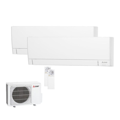 Mitsubishi Electric Set 2 Wandgeräte WiFi Kompakt 2,5/3,5 kW MSZ-AY25VGKP + MSZ-AY35VGKP + MXZ-2F42VF4