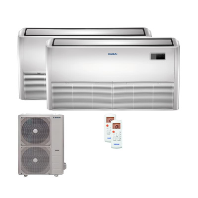Kaisai Set 2 x KUE-24HRG24X + Y-Verbinder UTP-SX254A + KOE30U-48HFN32X Stand-Deckengerät 400V