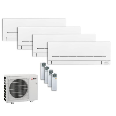 Mitsubishi Electric Set 4 Wandgeräte WiFi 3x MSZ-AY25VGKP + MSZ-AY35VGKP + MXZ-4F83VFHZ3 Hyper Heating