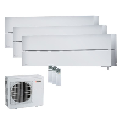 Mitsubishi Electric Set 3 Wandgeräte Diamond WiFi MSZ-LN18VG2W + MXZ-3F54VF4 1,8 kW  R32 Klimaanlage