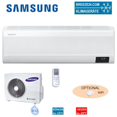 Samsung Set AC 026 TNXDKG + AC 026 RXADKG Wandgerät Wind-Free 2,6 kW | Raumgröße 25 - 30 m² | R32