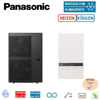 Panasonic Set Aquarea T-CAP Generation K WH-UXZ09KE8 + WH-SXC09K9E8 Hydromodul 9 kW Heizstab 400V