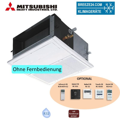 Mitsubishi Heavy FDTQ28KXZE3-W (QR) 1-Wege-Deckenkassette Euroraster + Blende QR-PNA-14W-ER 2,8 kW R32