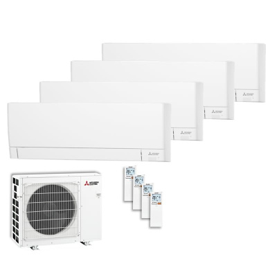 Mitsubishi Electric Set Wandgeräte WiFi 1,5 kW 4 x MSZ-AY15VGKP + MXZ-4F83VFHZ3 Hyper Heating R32