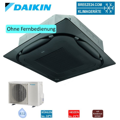 Daikin Set 4-Wege-Deckenkassette FCAG50B-3 + Blende BYCQ140EB standard schwarz + RXM50A 5,0 kW