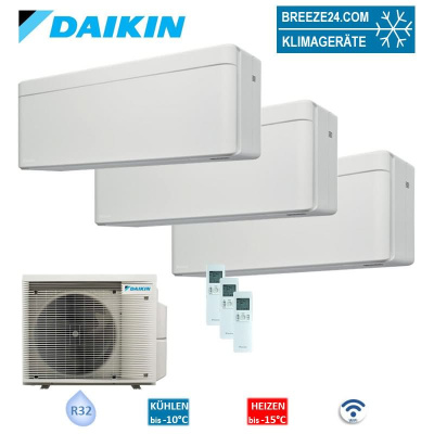 Daikin Set 3 Wandgeräte Stylish WiFi 2 x CTXA15CW + FTXA20CW + 3MXM40A2V1B(9/8),5/2,0 kW R32