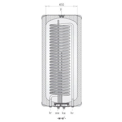 Panasonic Aquarea PAW-TA15C1E5 Warmwasserspeicher mit 1 Wärmetauscher 1.8 m² | 167 Liter