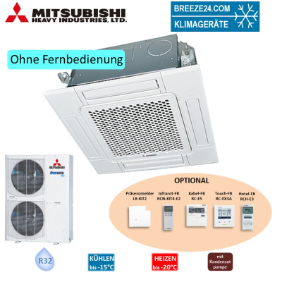 Mitsubishi Heavy Set 4-Wege-Deckenkassette 12,5 kW Standardpaneel FDT125VH + FDC125VNX-W R32