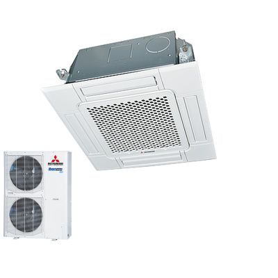 Mitsubishi Heavy Set 4-Wege-Deckenkassette 12,5 kW Standardpaneel FDT125VH + FDC125VNX-W R32