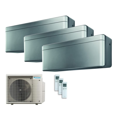 Daikin Set 2 x FTXA20BS + FTXA42BS + 3MXM68A8 Wandgeräte Stylish silber 2,0/4,2 kW | Auslaufmodell