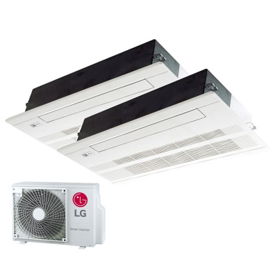 LG Set 2 x 1-Wege-Deckenkassette 2,6/3,5 kW MT09R NU1 + MT11R NU1 mit Blende + MU2R17 U13 R32
