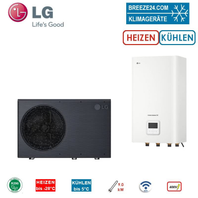 LG THERMA V Set Monoblock HM093HF.UB40 + HN1639HC.NK0 Hydromodul | 9 kW | 400 V | R290 | WiFi