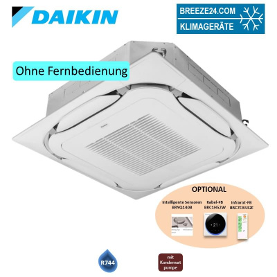 Daikin FXFN63B CO2 4-Wege-Deckenkassette 7,1 kW - VRV mit Standardblende reinweiß BYCQ140EW | R744