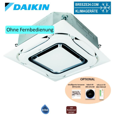Daikin FXFN50B CO2 4-Wege-Deckenkassette 5,6 kW - VRV mit Designblende weiß BYCQ140EP | R744