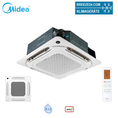 Midea MCD2-36HRFN8 4-Wege-Deckenkassette mit Blende T-MBQ4-04AWD | 10 kW | 11 kW | Raum 100 - 110 m²