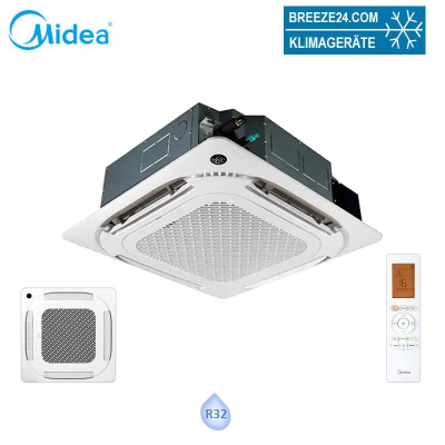 Midea MCA4U-12HRFNX 4-Wege-Deckenkassette + Blende T-MBQ4-03AWD | 3.5 kW | 3.8 kW | Raum 35 - 40 m²