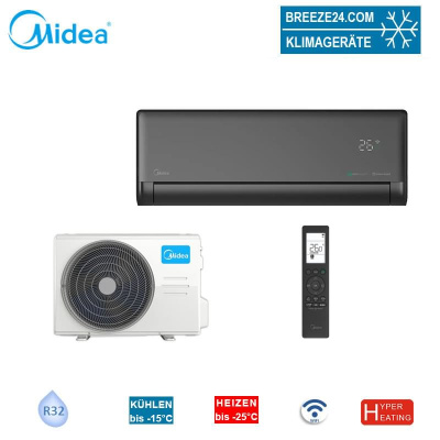 Midea Solstice Set EZB-24RD6-I + EZ-24RD6H-O black | Raum 70 - 75 m² | WiFi | 7.0 kW | 7.3 kW | R32