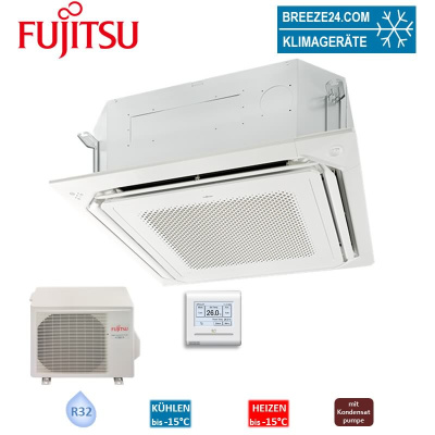 Fujitsu Set 4-Wege-Deckenkassette 5,2 kW - AUXG18KRLB + AOEG18KBTB R32 Klimaanlage