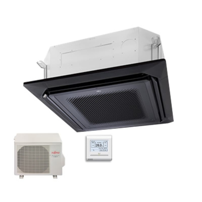 Fujitsu Set AUXG36KRLB + AOEG36KBTB 4-Wege-Deckenkassette schwarz 9,5 kW - R32 Klimaanlage