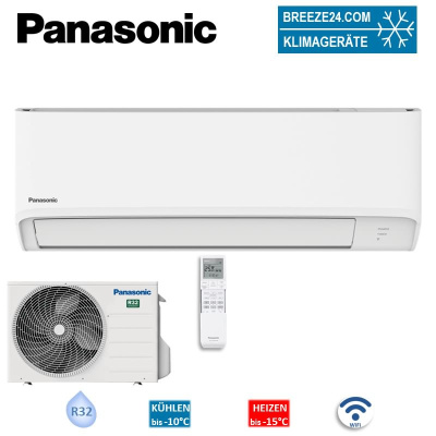 Panasonic Set CS-BZ25ZKE + CU-BZ25ZKE WiFi Wandgerät Superkompakt 2,5 kW | Raumgröße 25 - 30 m² R32