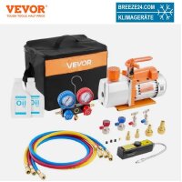 EVOR Vakuumpumpe mit Manometer 198L/min 7CFM 2-stufige...