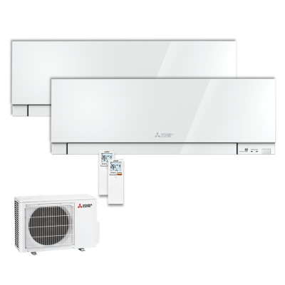 Mitsubishi Electric Set 2 Wandgeräte Premium 2,5 kW 2 x MSZ-EF25VGKW + MXZ-2F53VF R32 Klimaanlage